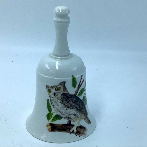 Vintage House of Goebel Bavaria  Porcelain Great Horned Owl Bell - Picture 1 of 7